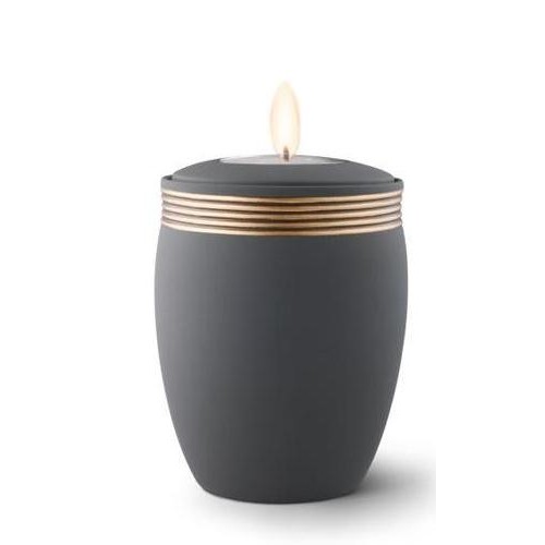 Ceramic Candle Holder Keepsake Urn (Velvet-like surface) – GRAPHITE